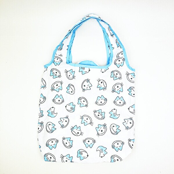 11ぴきのねこ カオ エコバッグ (ブルー)