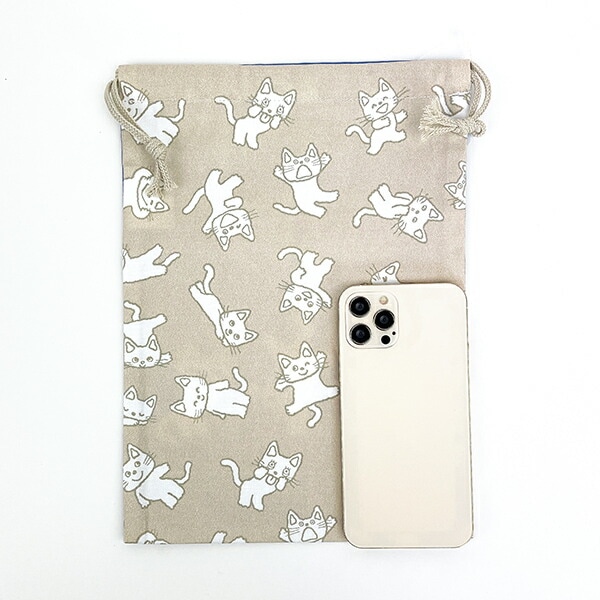 ノンタン トリオ にんにん 巾着 ブルー