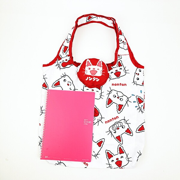 ノンタン にんにん エコバッグ (レッド)
