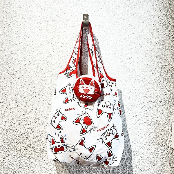 ノンタン にんにん エコバッグ (レッド)