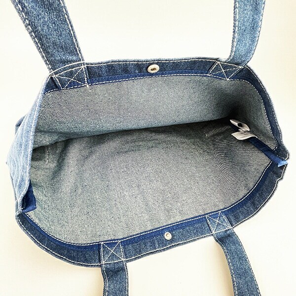 パペットスンスン デニムトートバッグ ミントブルー