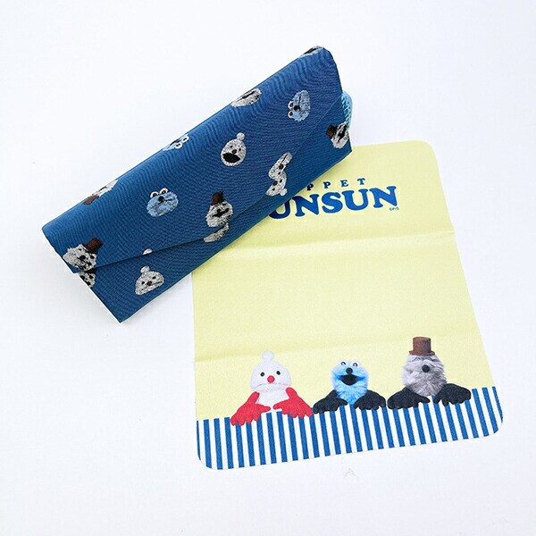 パペットスンスン ジャガード折りたたみメガネケース(総柄)