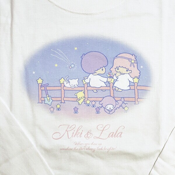 サンリオ キキララ ロングTシャツ(星空レトロ) ホワイト 長袖 アパレル Sanrio