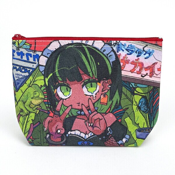 寺田テラ 舟形ポーチ peace in the rainforest グリーン Terada Tera's World