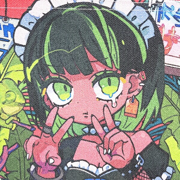 寺田テラ 舟形ポーチ peace in the rainforest グリーン Terada Tera's World