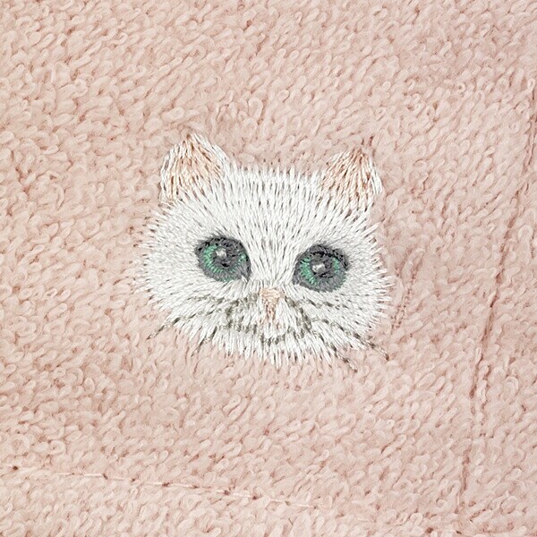 にゃんかち ペルシャ ハンカチタオル ピンク