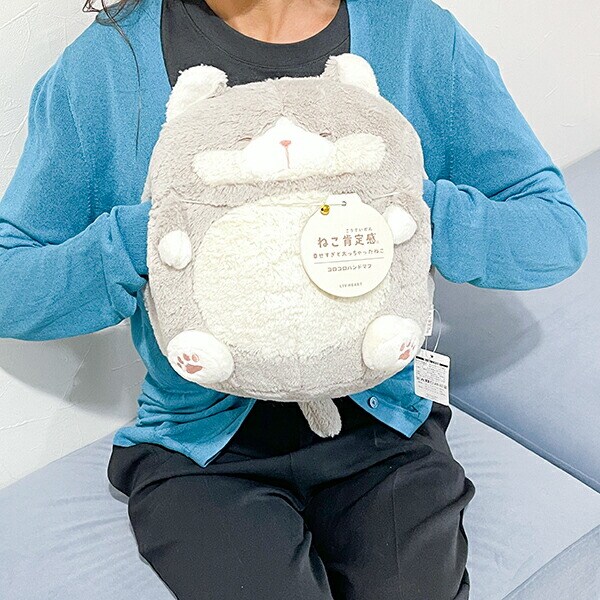 ねこ肯定感 はちわれのかつお コロコロハンドマフ ぬいぐるみ