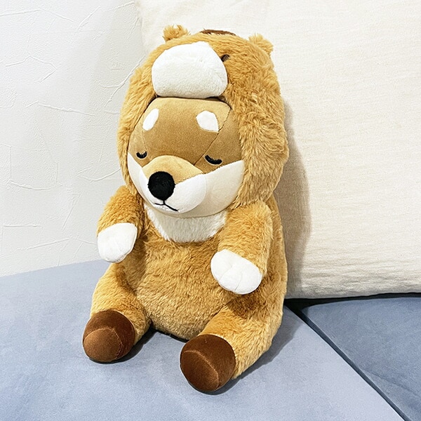 プレミアムねむねむアニマルズ コタロウ フード座り抱きまくら(M) 抱き枕 寝具 ぬいぐるみ