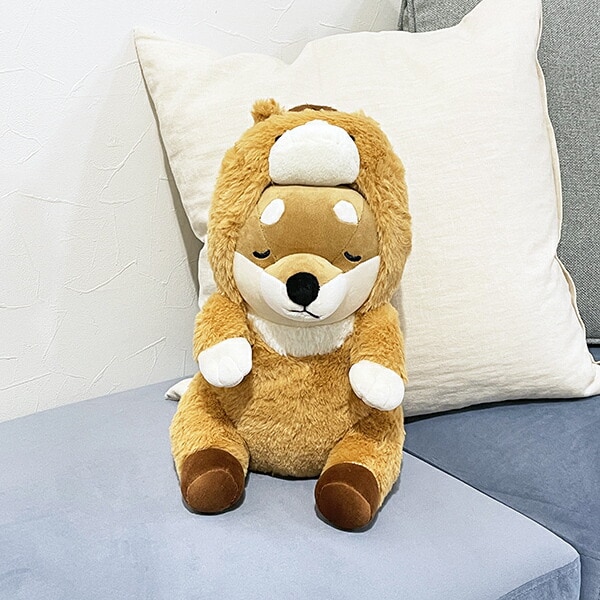 プレミアムねむねむアニマルズ コタロウ フード座り抱きまくら(M) 抱き枕 寝具 ぬいぐるみ