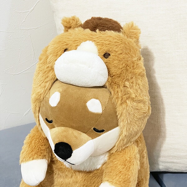 プレミアムねむねむアニマルズ コタロウ フード座り抱きまくら(M) 抱き枕 寝具 ぬいぐるみ