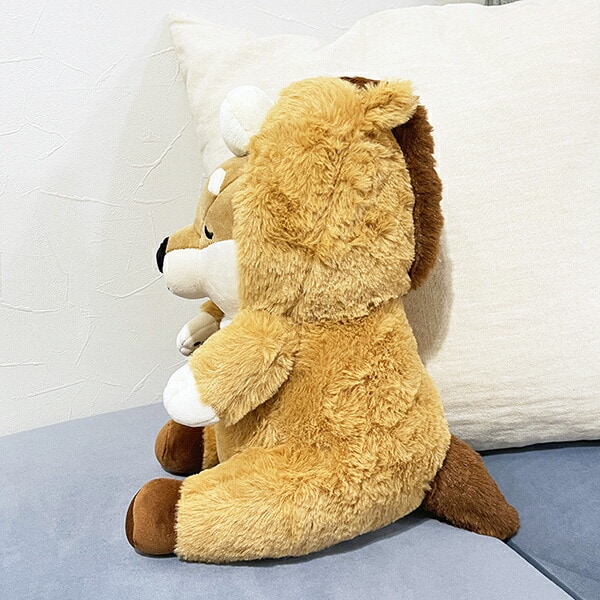 プレミアムねむねむアニマルズ コタロウ フード座り抱きまくら(M) 抱き枕 寝具 ぬいぐるみ