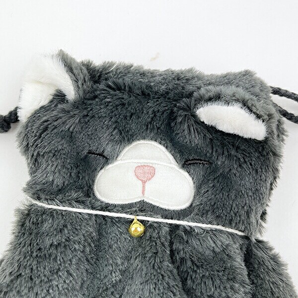 ねこ肯定感 くろねこのまぐろ 巾着