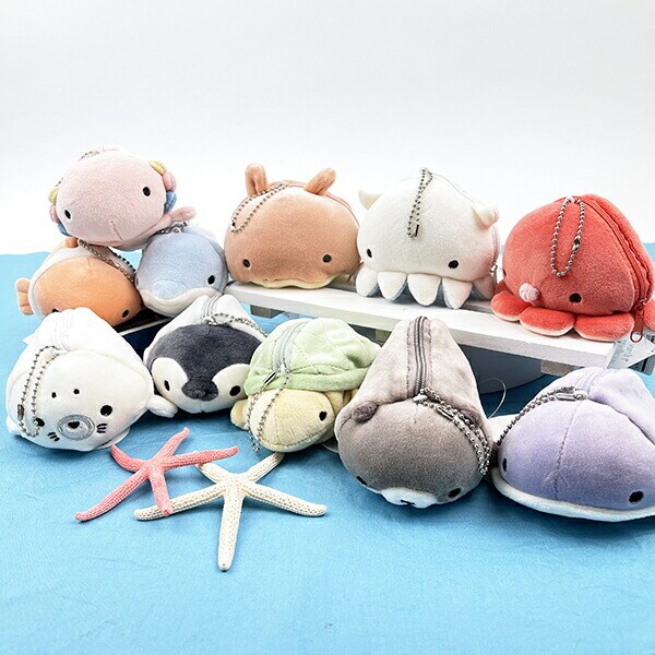 マシュマロアクアミエ ペンギン 立体ポーチ キーホルダー