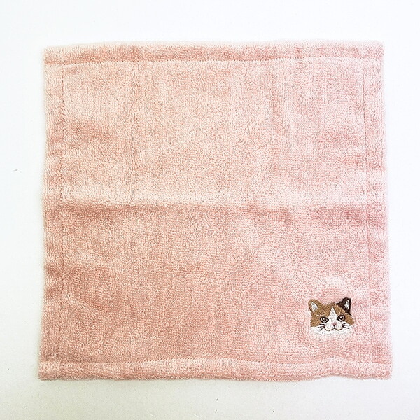 にゃんかち ミケネコ ハンカチタオル りぶはあと