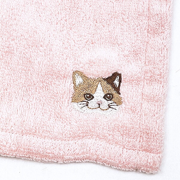 にゃんかち ミケネコ ハンカチタオル りぶはあと