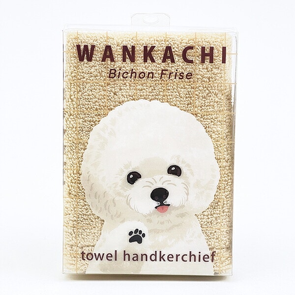 わんかち ビションフリーゼ ハンカチタオル りぶはあと