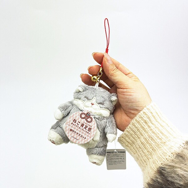 ねこ肯定感 はちわれのかつお 御守りマスコット ぬいぐるみ りぶはあと