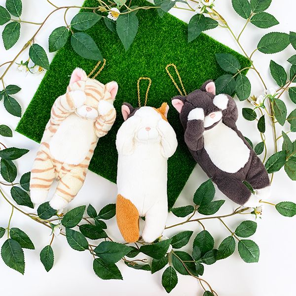 くびねっこ 猫 マスコット ポーチ ミケネコ ぬいぐるみ 癒し 小物入れ 学校