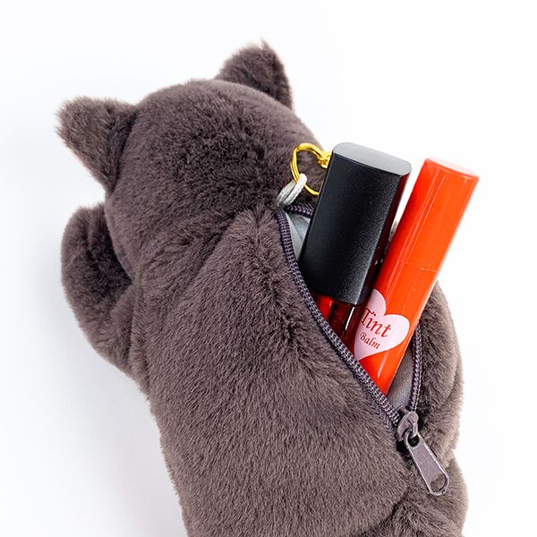 くびねっこ 猫 マスコット ポーチ クロネコ ぬいぐるみ 癒し 小物入れ 学校