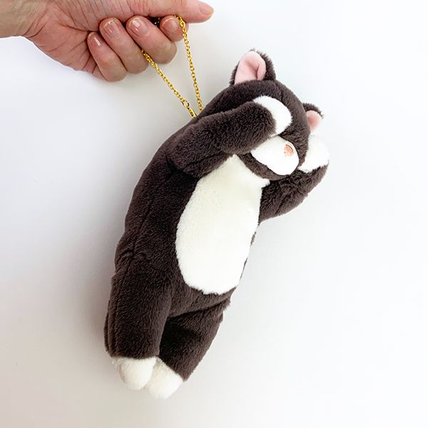 くびねっこ 猫 マスコット ポーチ クロネコ ぬいぐるみ 癒し 小物入れ 学校