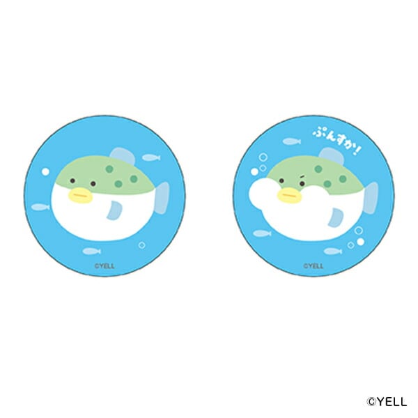 つぶらな瞳 みどりふぐ バッジ バッチ  まじかる百貨店缶