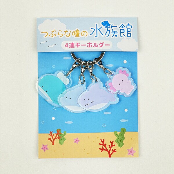 つぶらな瞳 つぶらな瞳の水族館 4連キーホルダー