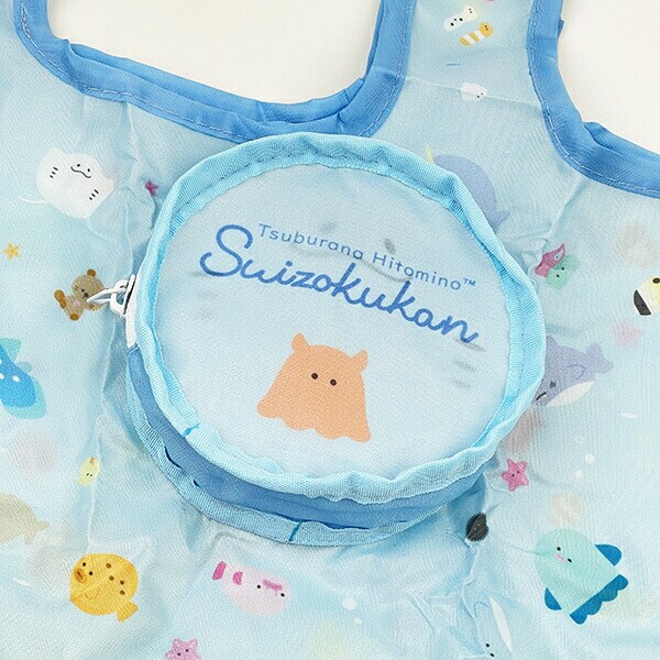 つぶらな瞳 つぶらな瞳の水族館 収納ポーチ付きエコバッグ