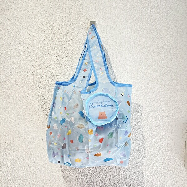 つぶらな瞳 つぶらな瞳の水族館 収納ポーチ付きエコバッグ