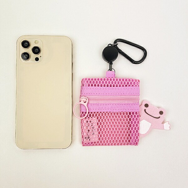 かえるのピクルス  さくら メッシュポーチ(リール付き)