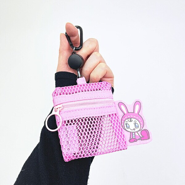 ナルミヤ メゾピアノ ベリエちゃん リール付きメッシュポーチ