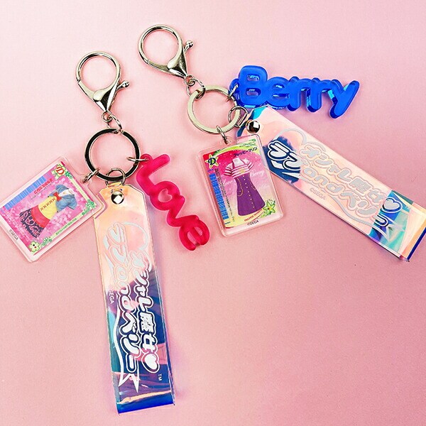 オシャレ魔女 ラブ and ベリー ラブ アクリルチャーム付きオーロラテープキーホルダー ラブベリー