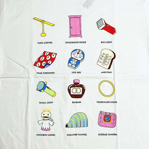 ドラえもん Tシャツ(L) ひみつ道具 ホワイト アパレル