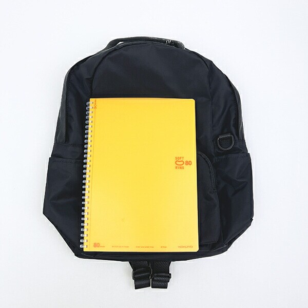 OUTDOOR PRODUCTS ラスターツイル ロゴプリントリュック ブラック アウトドアプロダクツ