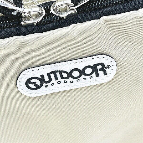 OUTDOOR PRODUCTS ラスターツイル ロゴプリントリュック ベージュ アウトドアプロダクツ