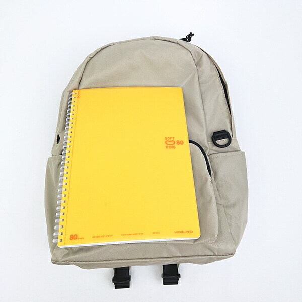 OUTDOOR PRODUCTS ラスターツイル ロゴプリントリュック ベージュ アウトドアプロダクツ