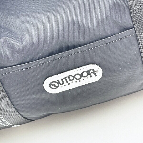 OUTDOOR PRODUCTS ラスターツイル ロゴプリントロールボストンバッグ ブラック ショルダーバッグ