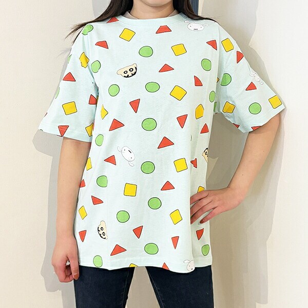 クレヨンしんちゃん パジャマ総柄 Tシャツ(サックス) Lサイズ アパレル