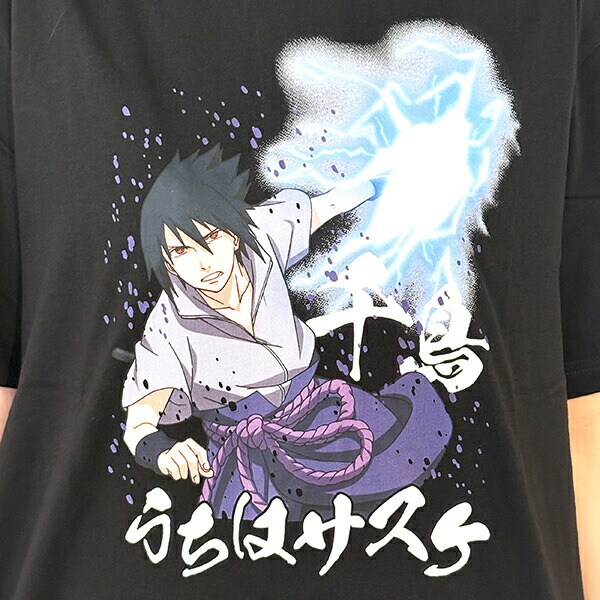 NARUTO(ナルト) うちはサスケ千鳥  Tシャツ(ブラック) Mサイズ アパレル ジャンプ