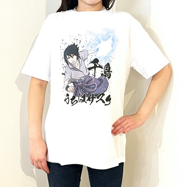 NARUTO(ナルト) うちはサスケ千鳥  Tシャツ(ホワイト) LLサイズ アパレル ジャンプ