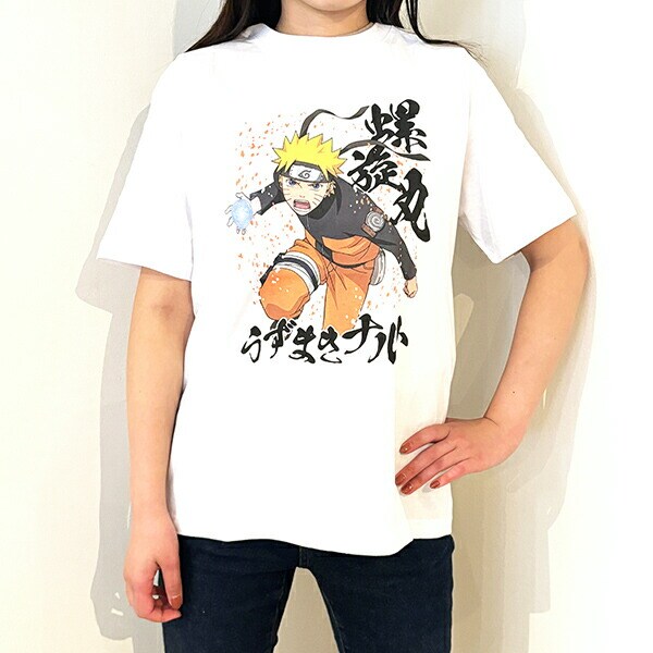 NARUTO(ナルト) うずまきナルト螺旋丸  Tシャツ(ホワイト) Mサイズ アパレル ジャンプ
