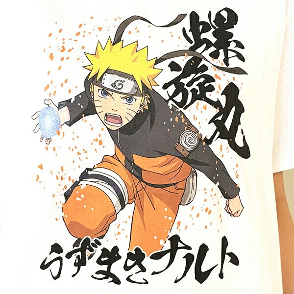 NARUTO(ナルト) うずまきナルト螺旋丸  Tシャツ(ホワイト) Mサイズ アパレル ジャンプ