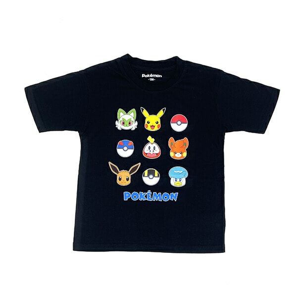 ポケットモンスター キッズ パルデアフェイス Tシャツ(ブラック) 100cm アパレル ポケモン