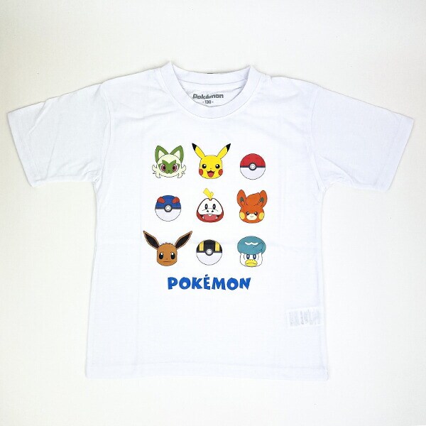 ポケットモンスター キッズ パルデアフェイス Tシャツ(ホワイト) 140cm アパレル ポケモン