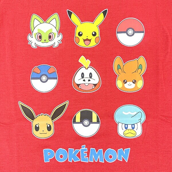 ポケットモンスター キッズ パルデアフェイス Tシャツ(レッド) 130cm アパレル ポケモン