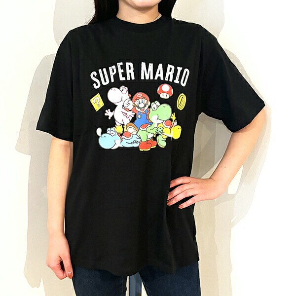 スーパーマリオ マリオカート カラフルヨッシー Tシャツ(ブラック) Mサイズ アパレル 任天堂