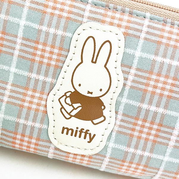 ミッフィー miffy レトロチェック ペンケース　 グリーン 小物入れ