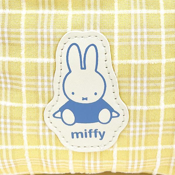 ミッフィー miffy レトロチェック ポーチ　 イエロー 小物入れ