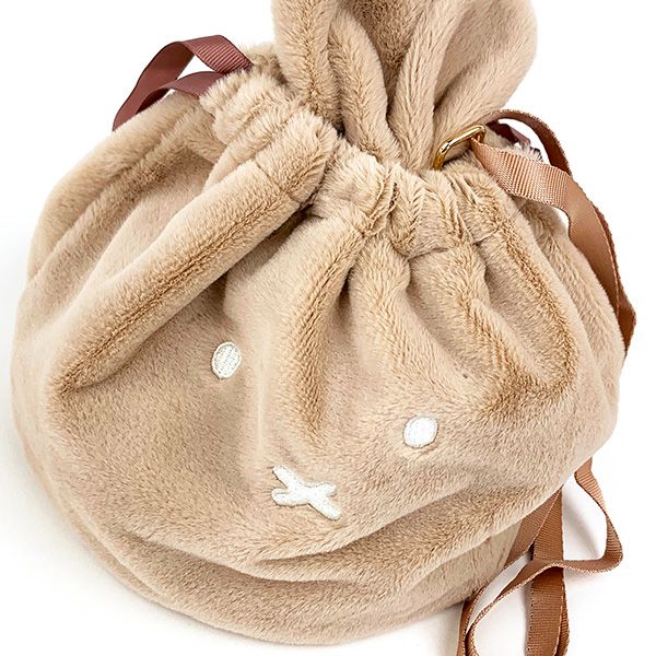 ミッフィー 巾着バッグ ブラウン 巾着袋 ショルダーバッグ