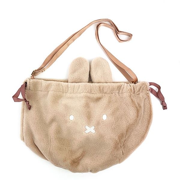 ミッフィー 巾着バッグ ブラウン 巾着袋 ショルダーバッグ