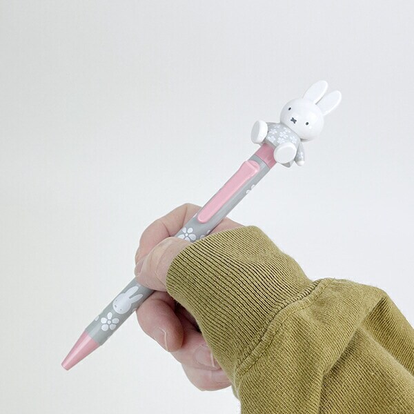 ミッフィー miffy おすわりアクションペン (グレー) ボールペン 文具 日本製